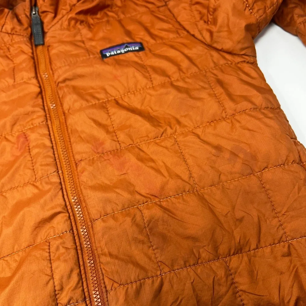 Patagonia Kids Nano Puff Insulated Puffer Jacket Burnt Orange Full Zip